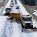 chain of snow plows