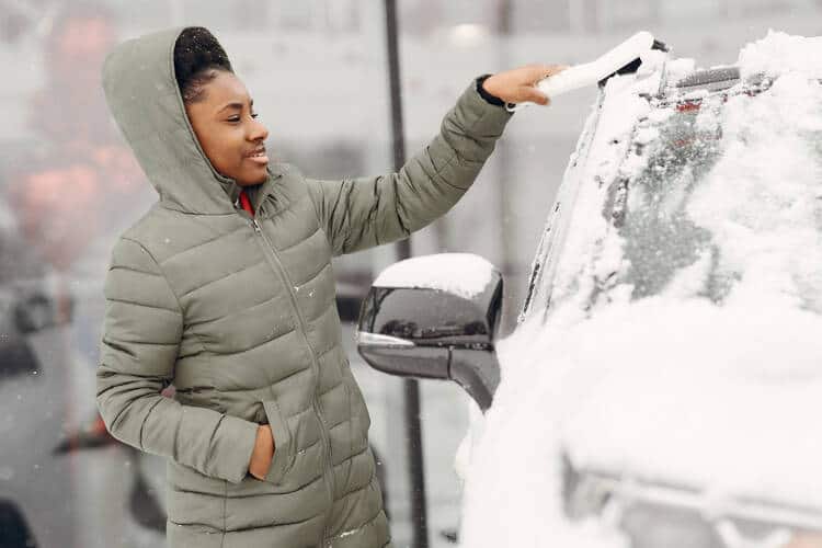 removing ice from windshield